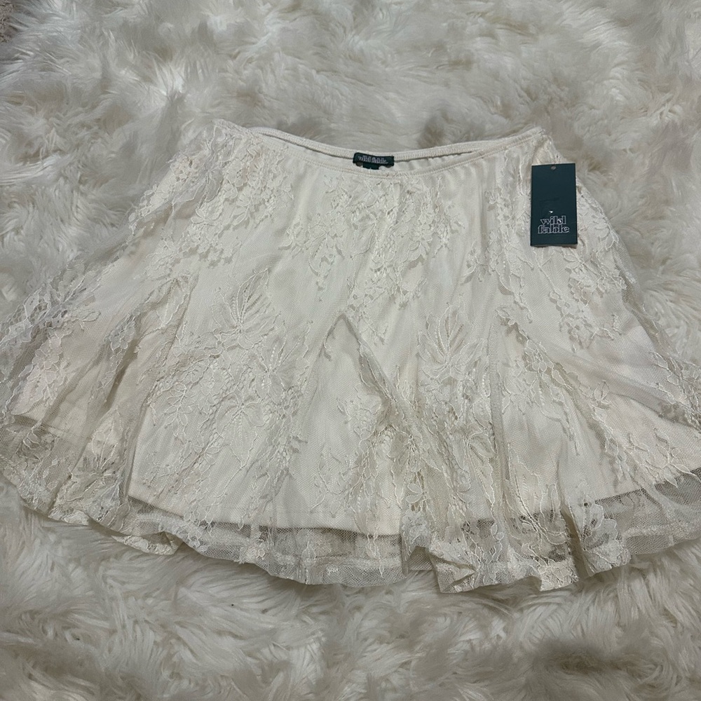 Wild Fable Cream Lace Skater Skirt